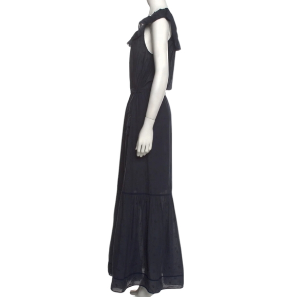 Ulla Johnson Peasant Slouchy Maxi Dress. Navy Blue. Size 0 - Picture 4 of 15